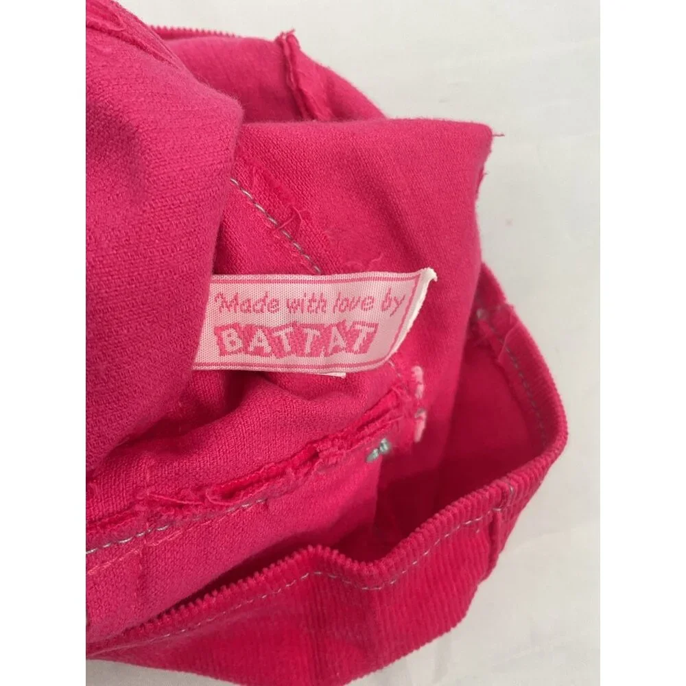 Pink Corduroy Doll Dress With Floral Embroidery & Button Accents By Battat